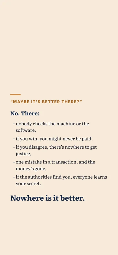 Card 2, the doubt card: Maybe it's better there? No. Nowhere is it better.